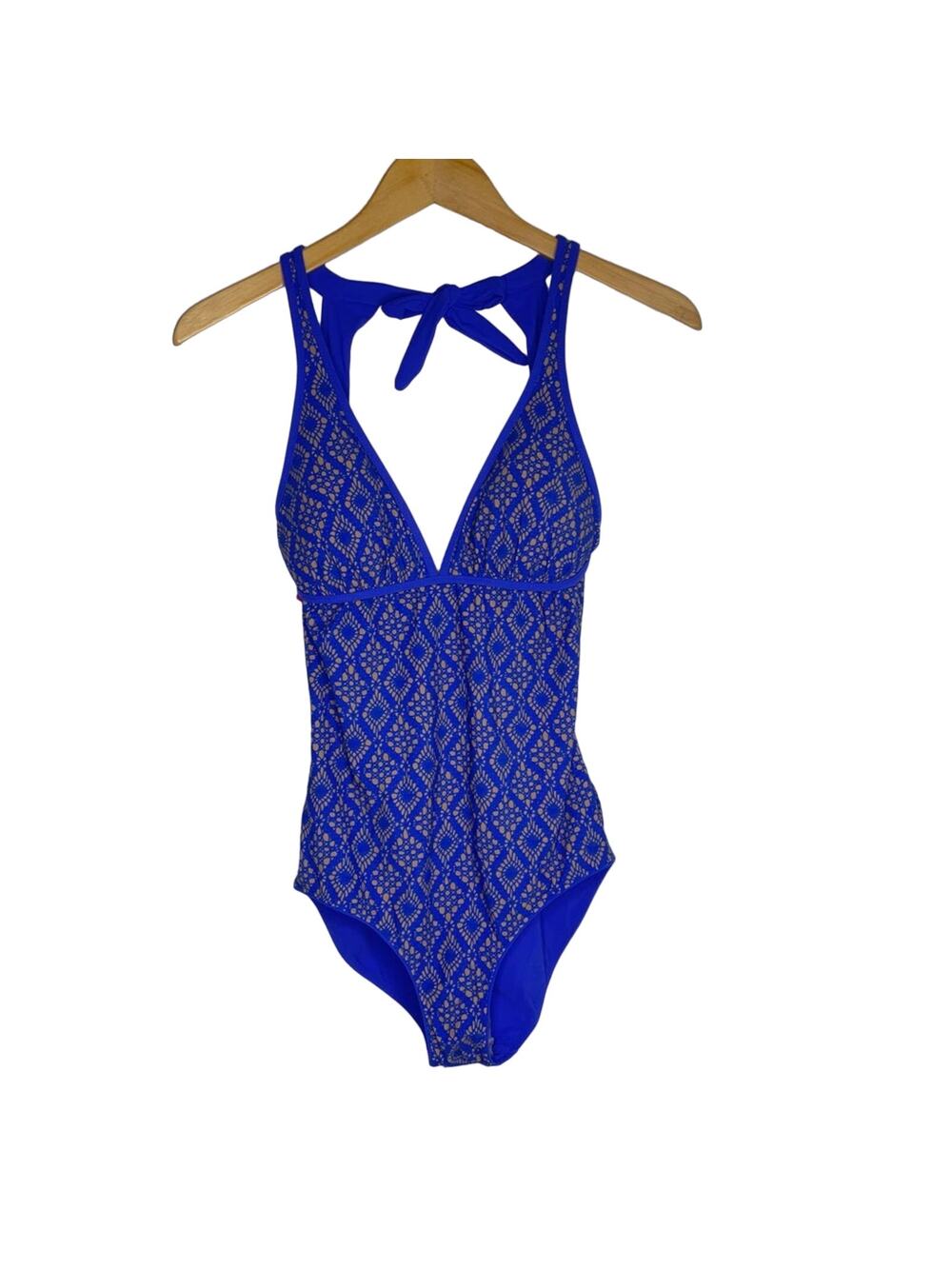 Commando Blue reversible swimsuit Lace Print New! Small